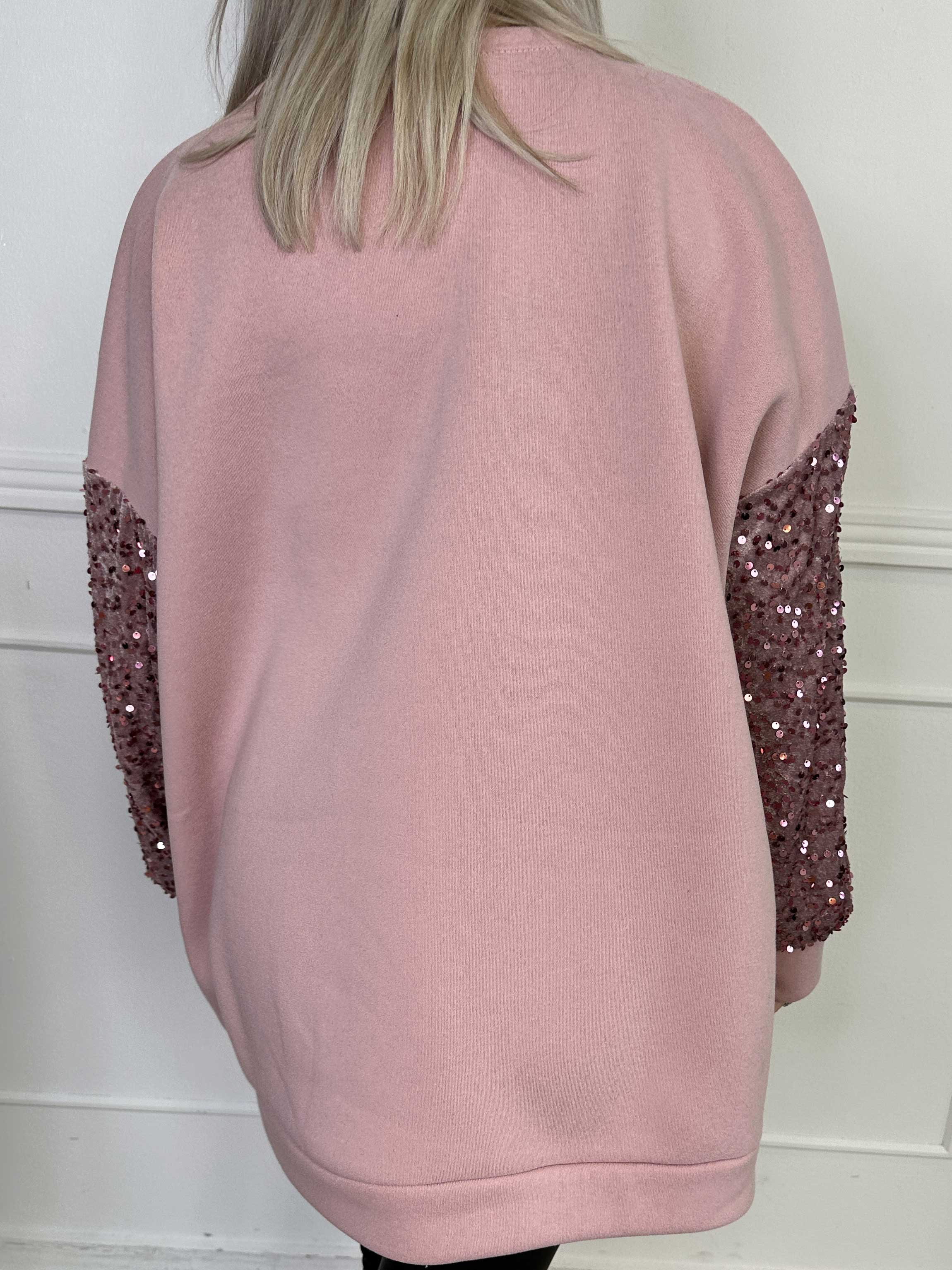 Cytherea - Oversized sweatshirt i bomuld med pailletter på ærmet